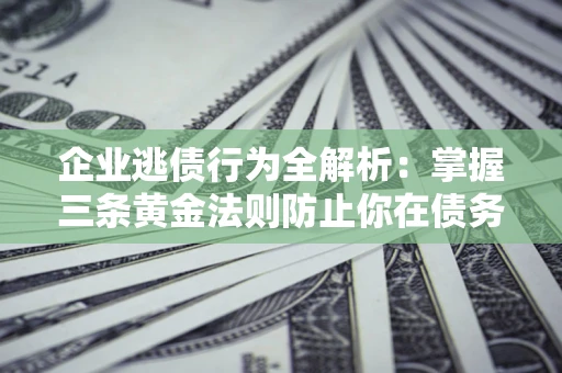 济南企业逃债行为全解析：掌握三条黄金法则防止你在债务乱局中“踩雷”